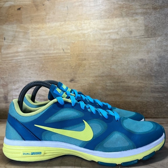 Nike Shoes - Nike Dual Fusion TR Womens Size 8 Running Shoes Sneakers Blue Teal/Yellow